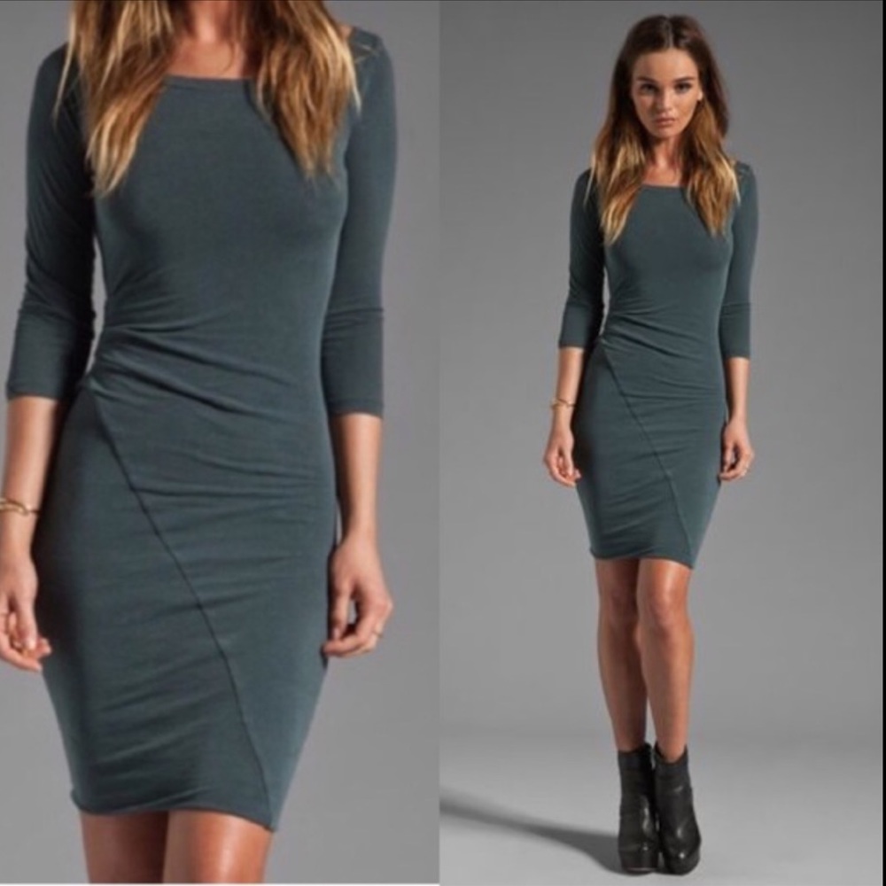 Standard James Perse Asymmetrical Boat Neck Mini Dress Sz 0